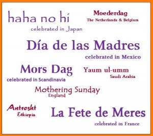 Mother's Day in different languages